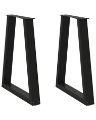 Pieds de table à manger en V 2 pièces Noir 50 x (72-73) cm Acier | Mobilier & Déco