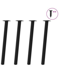 Pieds de table console 4 pièces Noir 72 cm Acier | Mobilier & Déco