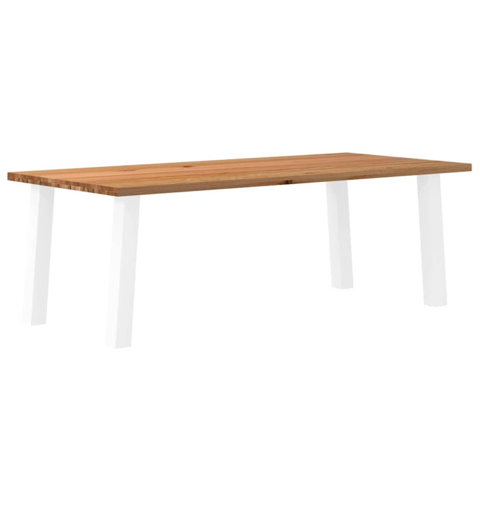 Table à manger marron clair bois de chêne massif rectangulaire | Mobilier & Déco