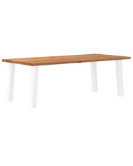 Table à manger marron clair bois de chêne massif rectangulaire | Mobilier & Déco