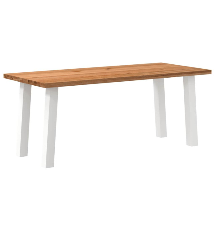 Table à manger marron clair bois de chêne massif rectangulaire | Mobilier & Déco