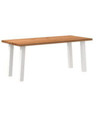 Table à manger marron clair bois de chêne massif rectangulaire | Mobilier & Déco