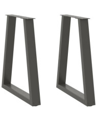 Pieds de table à manger en forme de V 2 pièces Anthracite 50 x (72-73) cm Acier | Mobilier & Déco