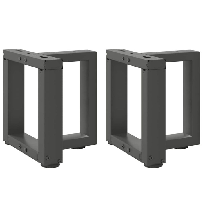 Pieds de table basse en T 2 pièces Anthracite 30x25x(30-31) cm Acier | Mobilier & Déco