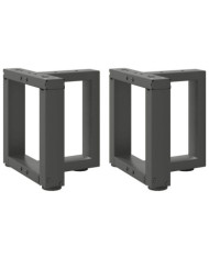 Pieds de table basse en T 2 pièces Anthracite 30x25x(30-31) cm Acier | Mobilier & Déco
