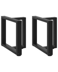 Pieds de table basse en T, 2 pièces, noir, 50 x 25 x (42-43) cm, acier | Mobilier & Déco