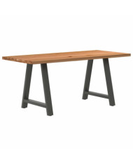 Table à manger marron clair bois de chêne massif rectangulaire | Mobilier & Déco