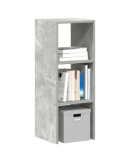 Bibliothèque empilable gris béton 30x30x80 cm bois d'ingénierie | Mobilier & Déco