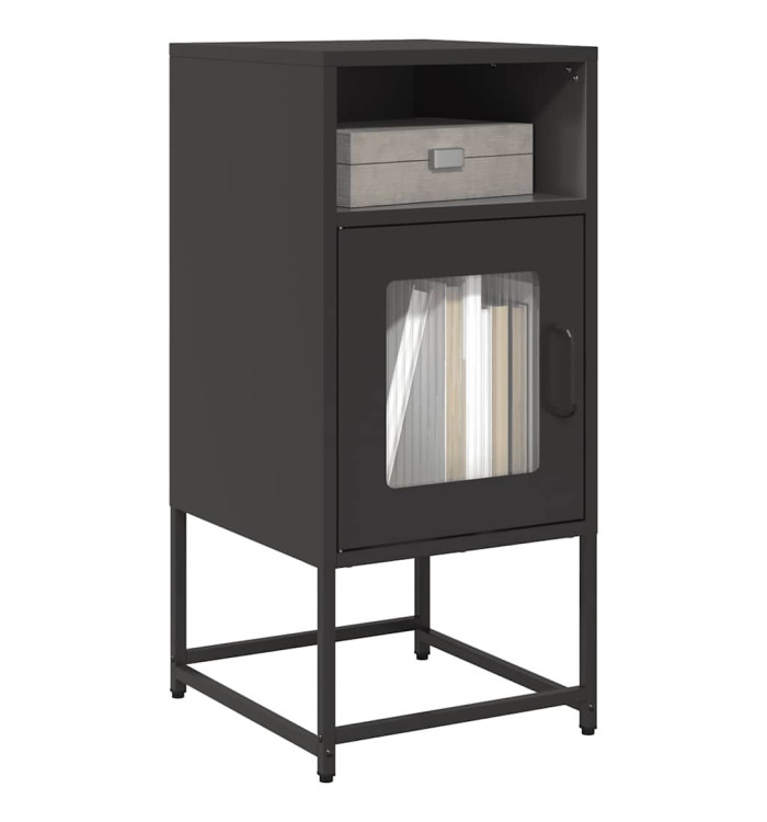Table de chevet noir 36x39x78 cm acier laminé à froid | Mobilier & Déco