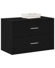 Armoire avec 2 tiroirs chêne noir 60x31x40 cm bois d'ingénierie | Mobilier & Déco