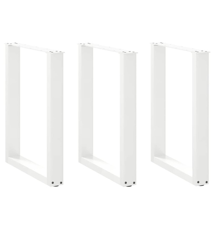 Pieds de table à manger en U, 3 pièces, blanc, 70 x (72-73) cm, acier | Mobilier & Déco