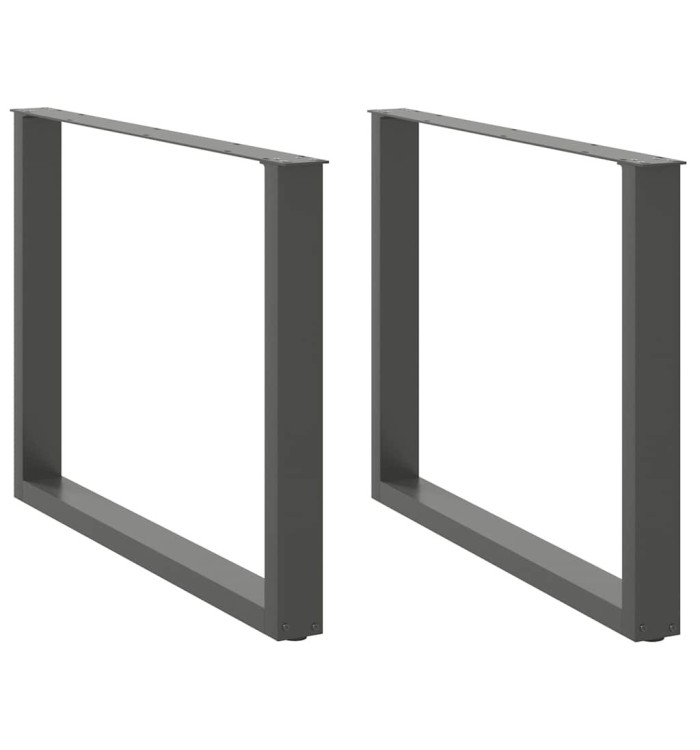 Pieds de table à manger en U 2 pièces Anthracite 100 x (72-73) cm Acier | Mobilier & Déco