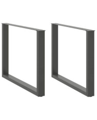 Pieds de table à manger en U 2 pièces Anthracite 100 x (72-73) cm Acier | Mobilier & Déco