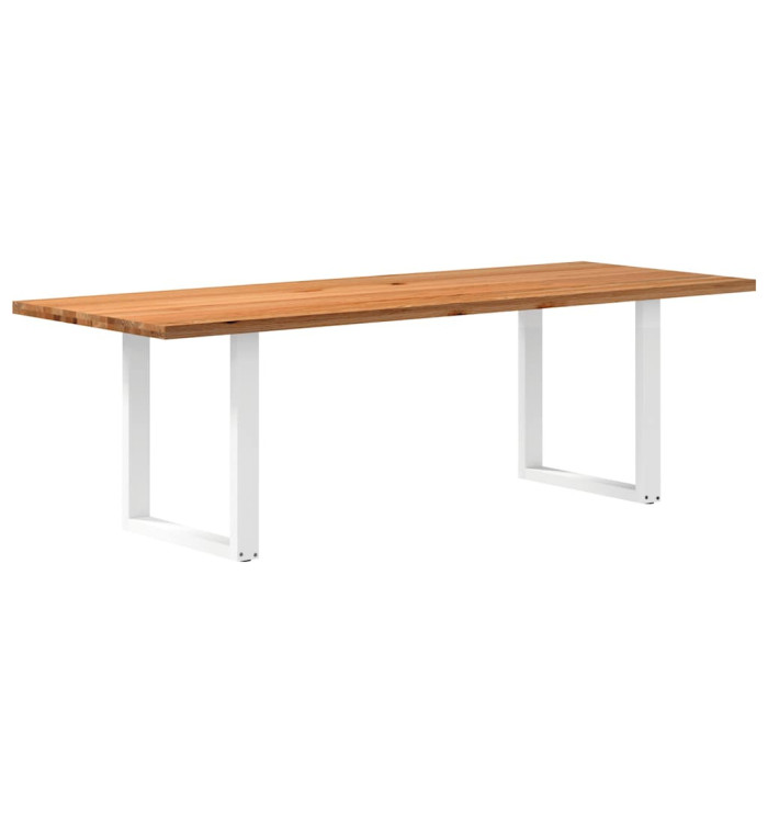 Table à manger marron clair bois de chêne massif rectangulaire | Mobilier & Déco