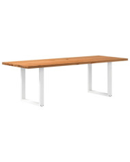 Table à manger marron clair bois de chêne massif rectangulaire | Mobilier & Déco