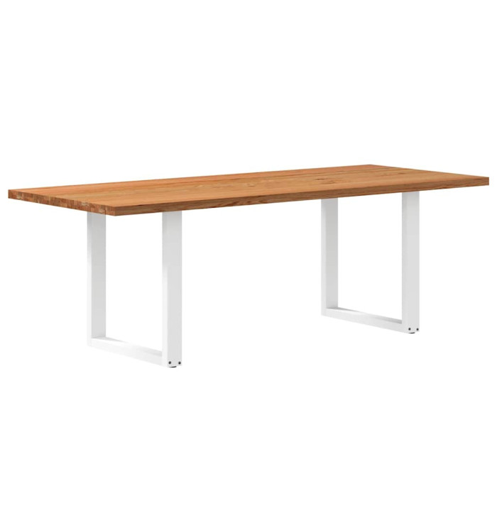 Table à manger marron clair bois de chêne massif rectangulaire | Mobilier & Déco