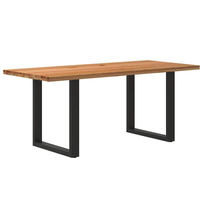 Table à manger marron clair bois de chêne massif rectangulaire | Mobilier & Déco