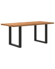 Table à manger marron clair bois de chêne massif rectangulaire | Mobilier & Déco