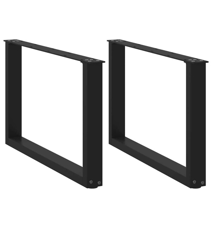 Pieds de table basse en U 2 pièces Noir 70 x (42-43) cm Acier | Mobilier & Déco