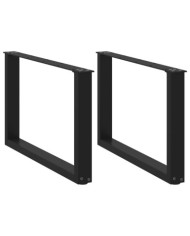 Pieds de table basse en U 2 pièces Noir 70 x (42-43) cm Acier | Mobilier & Déco