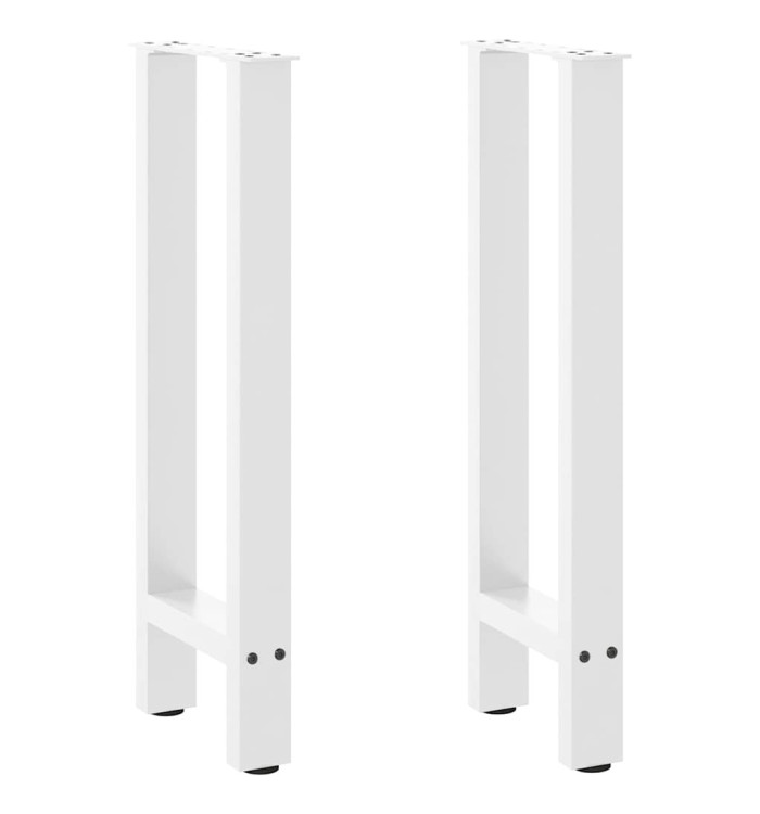 Pieds de table console Blanc 2 pièces 38 x (72-73) cm Acier | Mobilier & Déco