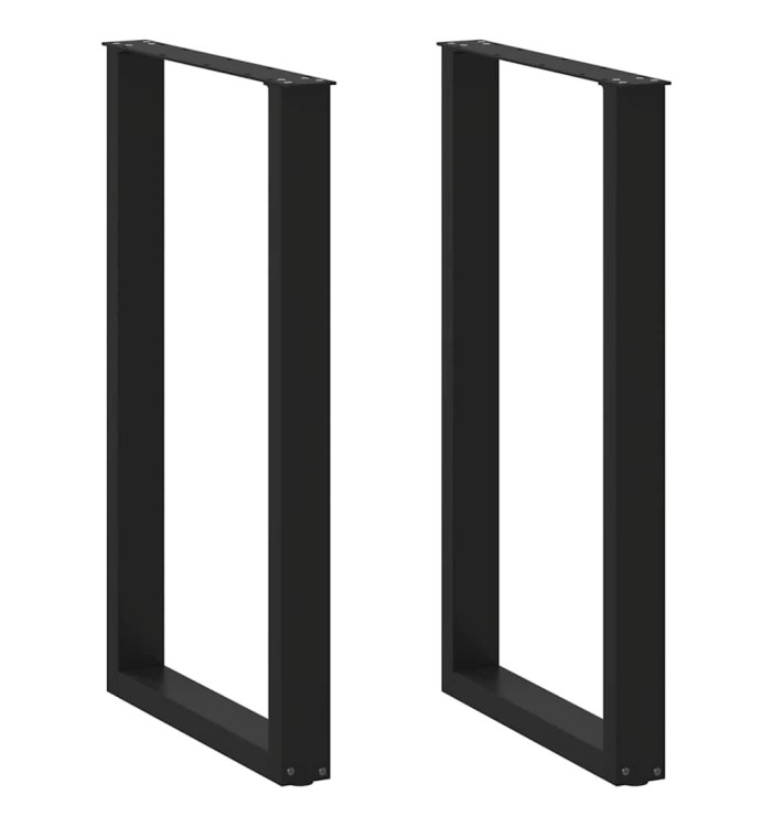 Pieds de table de bar en U, 2 pièces, noir, 60 x (100-101) cm, acier | Mobilier & Déco