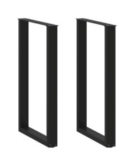 Pieds de table de bar en U, 2 pièces, noir, 60 x (100-101) cm, acier | Mobilier & Déco