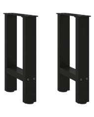 Pieds de table basse Noir 2 pièces 38 x (42-43) cm Acier | Mobilier & Déco