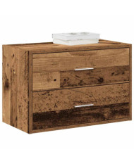 Armoire avec 2 tiroirs vieux bois 60x31x40 cm bois d'ingénierie | Mobilier & Déco