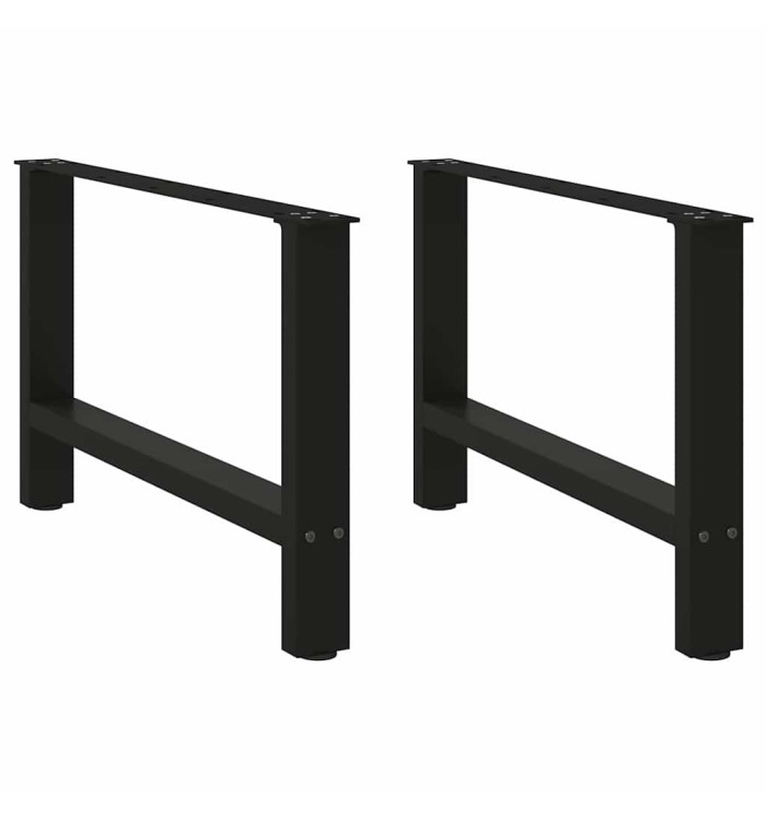 Pieds de table basse Noir 2 pièces 70 x (42-43) cm Acier | Mobilier & Déco