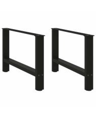 Pieds de table basse Noir 2 pièces 70 x (42-43) cm Acier | Mobilier & Déco