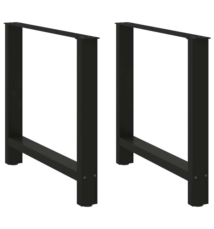 Pieds de table à manger Noir 2 pièces 80 x (72-73) cm Acier | Mobilier & Déco