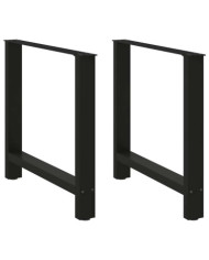 Pieds de table à manger Noir 2 pièces 80 x (72-73) cm Acier | Mobilier & Déco