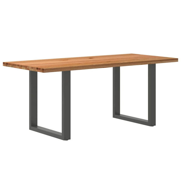 Table à manger marron clair bois de chêne massif rectangulaire | Mobilier & Déco