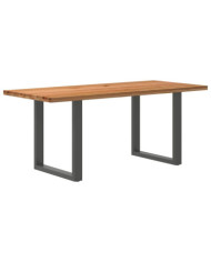 Table à manger marron clair bois de chêne massif rectangulaire | Mobilier & Déco