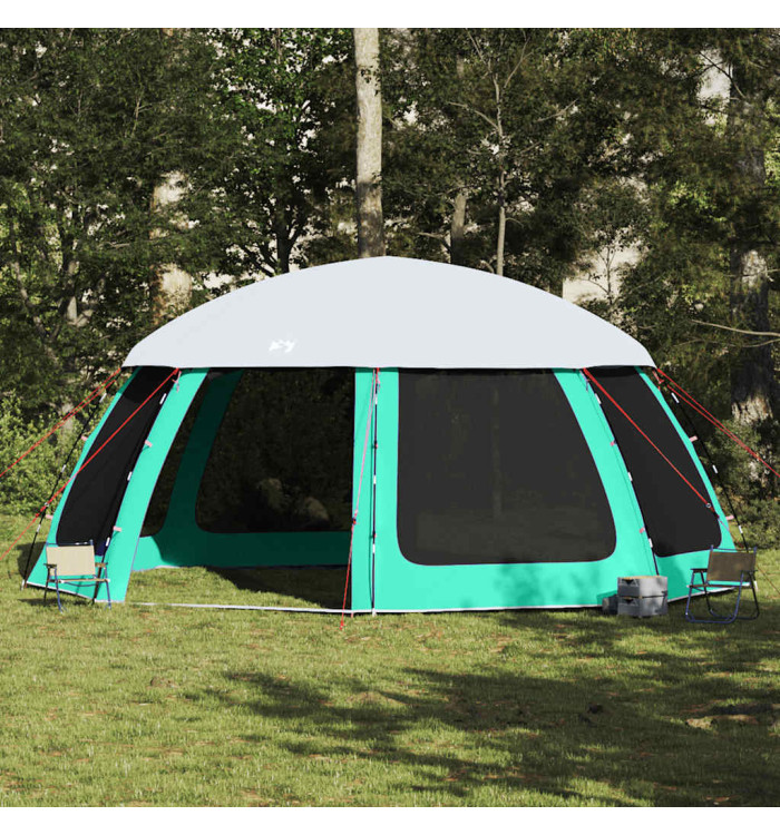 Tente piscine toit amovible parois maille vert d'eau 612x612 cm | Mobilier & Déco