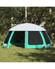 Tente piscine toit amovible parois maille vert d'eau 612x612 cm | Mobilier & Déco