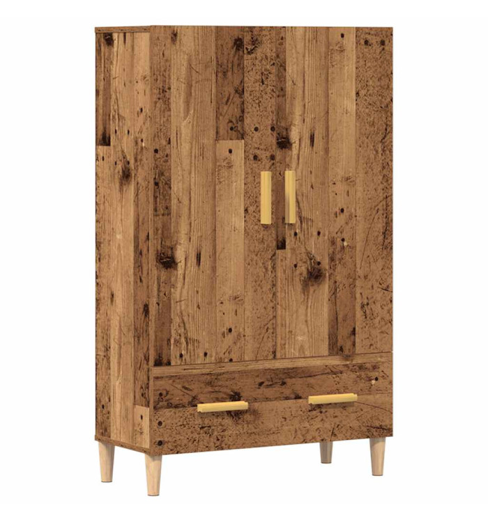 Buffet haut vieux bois 70x31x115 cm bois d'ingénierie | Mobilier & Déco
