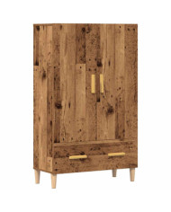 Buffet haut vieux bois 70x31x115 cm bois d'ingénierie | Mobilier & Déco