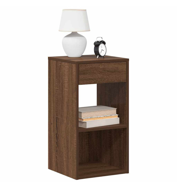 Table de chevet avec tiroir chêne marron 35x34x66,5 cm | Mobilier & Déco