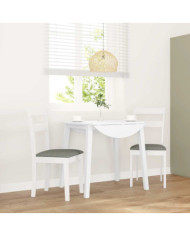 Chaises à manger coussins 2 pcs blanc bois massif caoutchouc | Mobilier & Déco