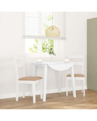 Chaises à manger coussins 2 pcs blanc bois massif caoutchouc | Mobilier & Déco