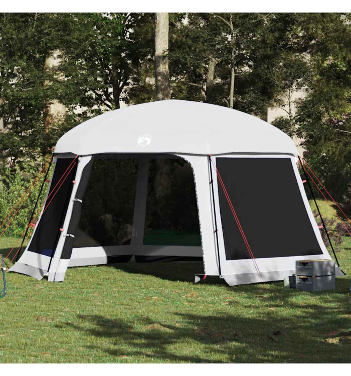 Tente piscine toit amovible parois maille gris 512x458 cm | Mobilier & Déco