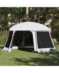 Tente piscine toit amovible parois maille gris 512x458 cm | Mobilier & Déco