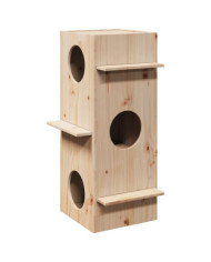 Maison pour chat 43x43x90 cm bois de pin massif | Mobilier & Déco