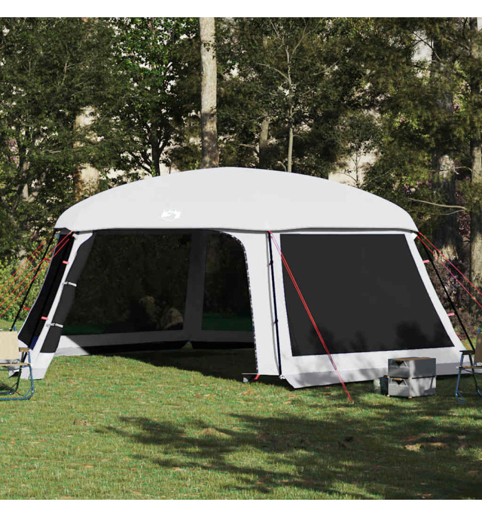 Tente piscine toit amovible parois maille gris 670x590 cm | Mobilier & Déco