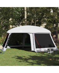 Tente piscine toit amovible parois maille gris 670x590 cm | Mobilier & Déco