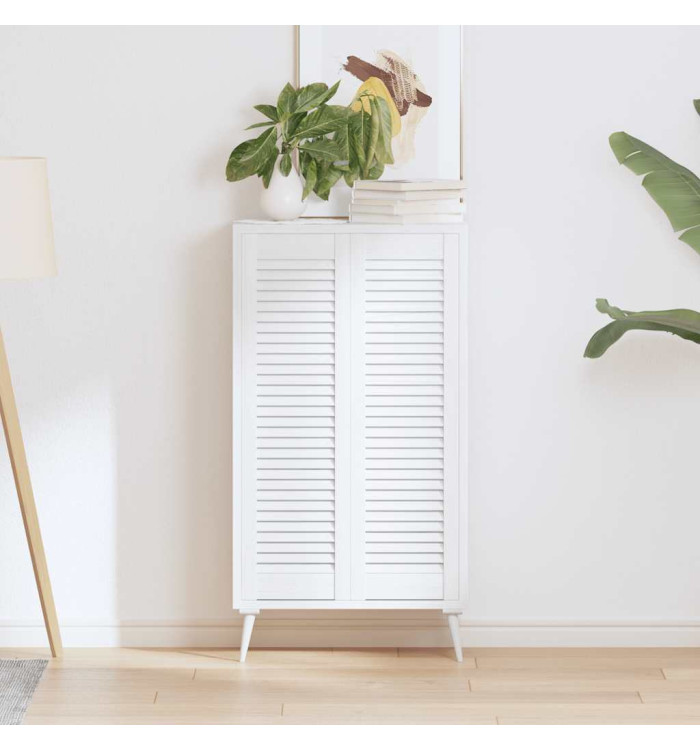 Portes d'armoire à persiennes 2 pcs blanc 99x29,5 cm | Mobilier & Déco