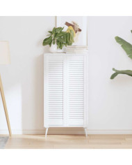 Portes d'armoire à persiennes 2 pcs blanc 99x29,5 cm | Mobilier & Déco