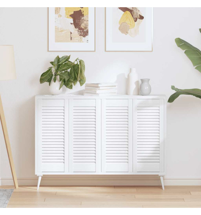 Portes d'armoire à persiennes 4 pcs blanc 69x29,5 cm | Mobilier & Déco